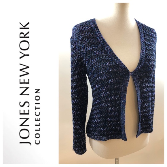 Jones New York Sweaters - Jones New York Signature Blue Cardigan Small